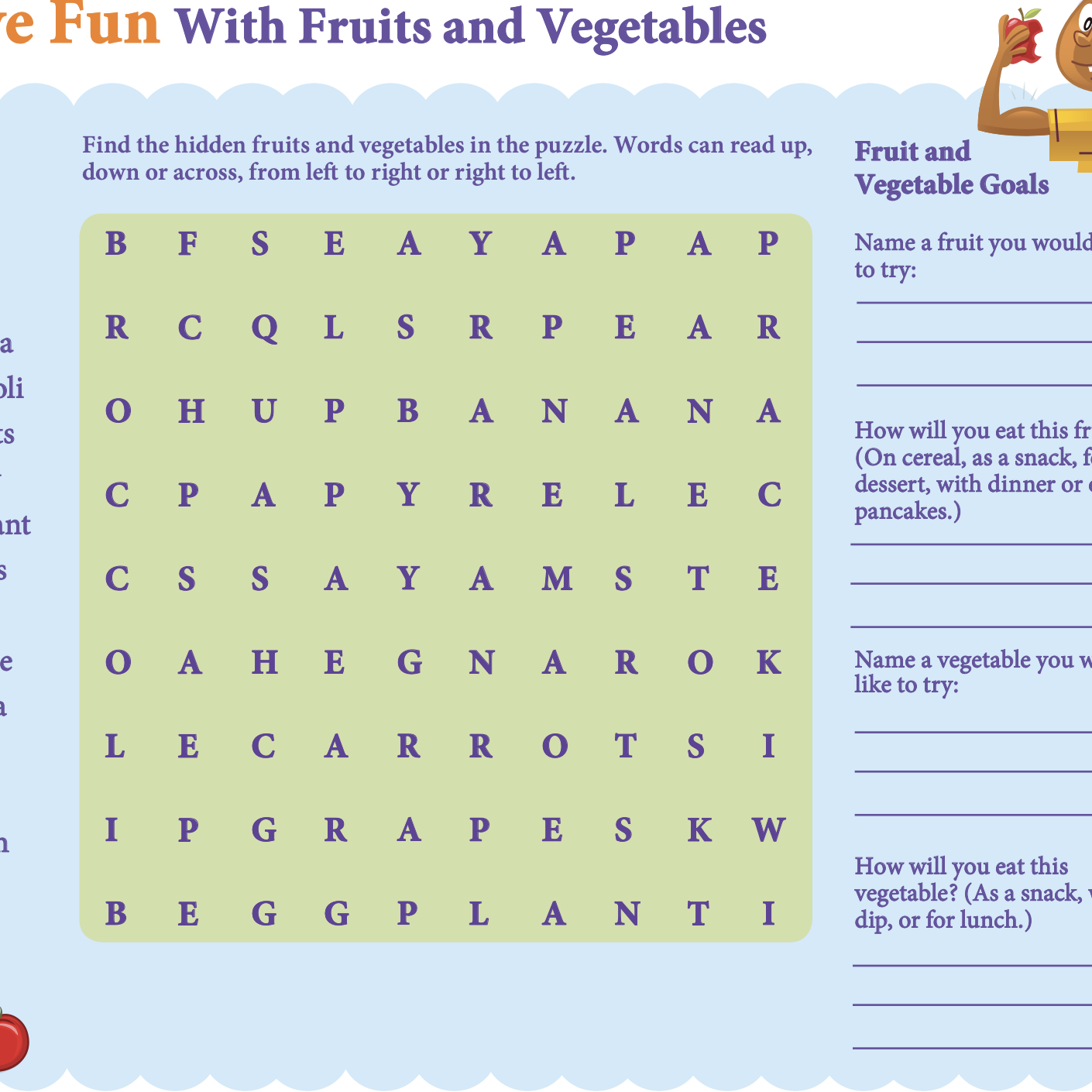 Have Fun with Fruits and Vegetables Game