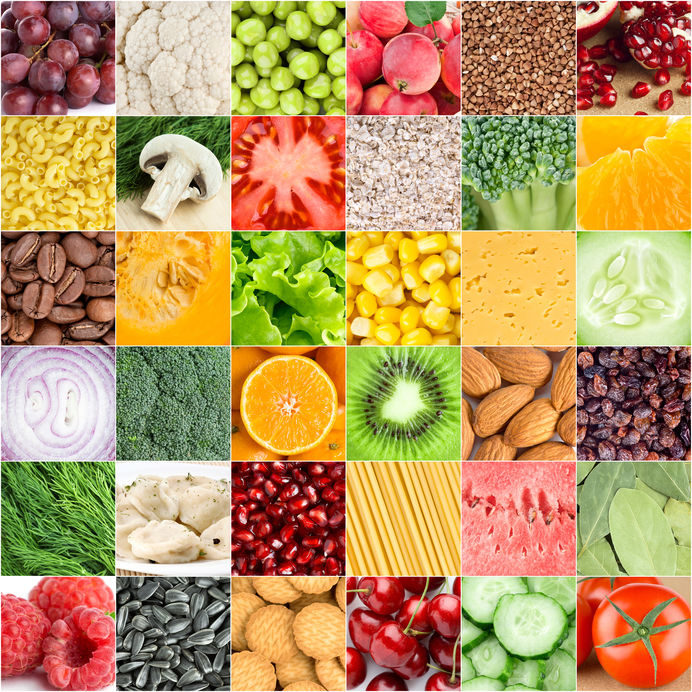 Collection of healthy fresh food backgrounds